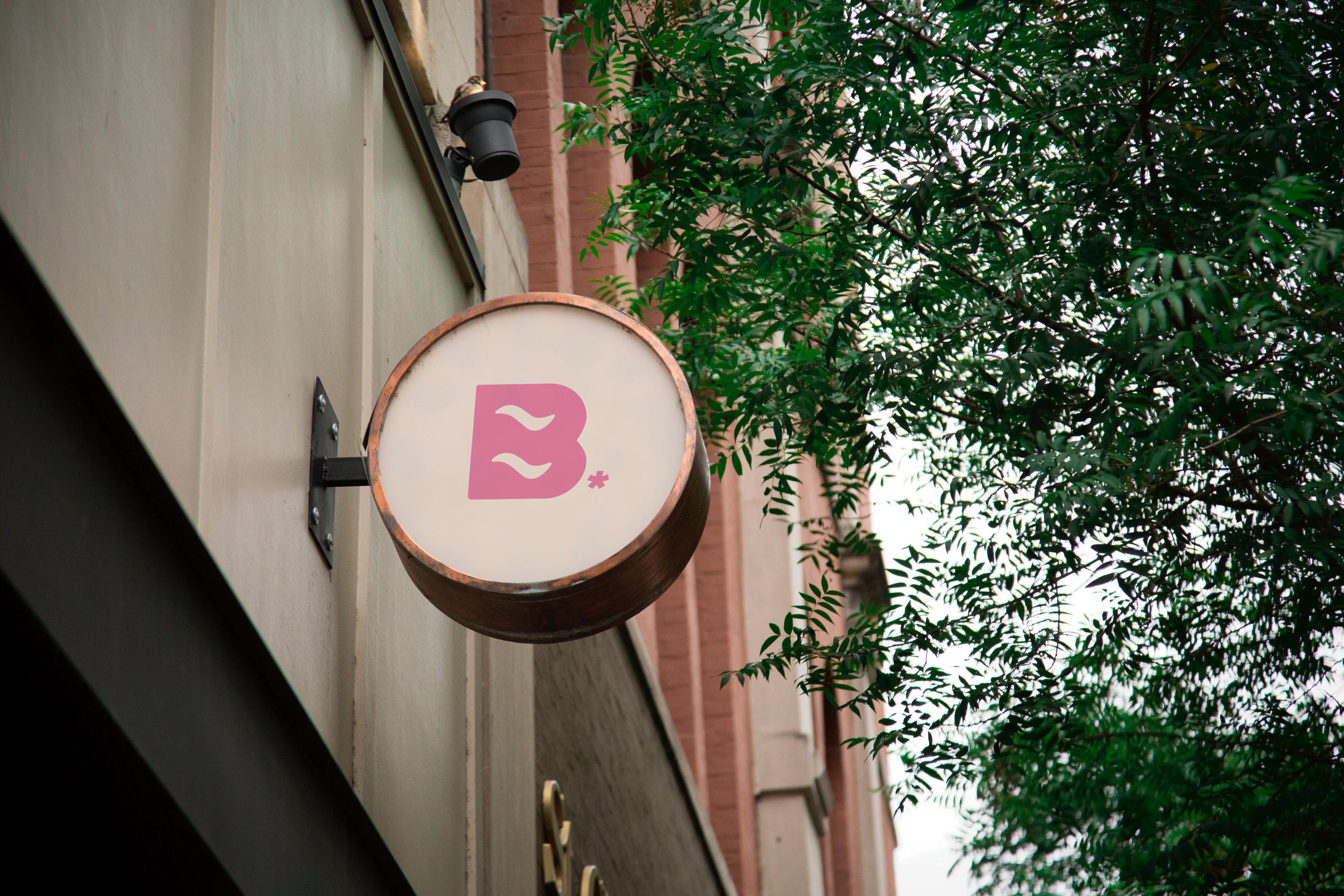 Rounded Shop Sign Mockup